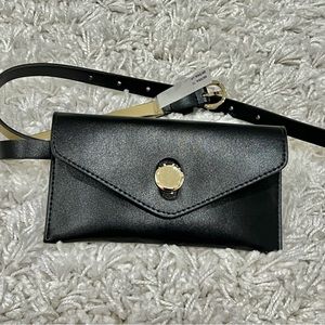 Black Leather Fanny Pack